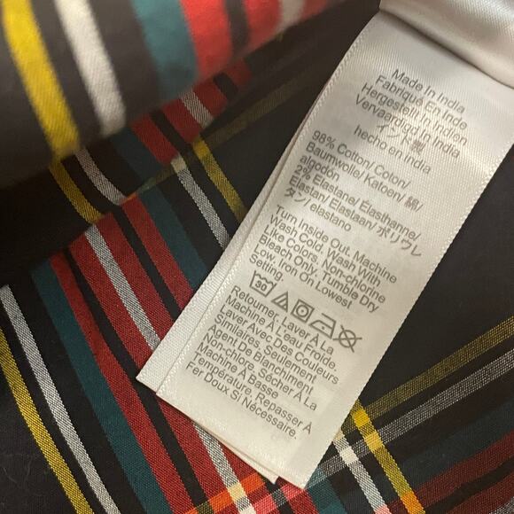 J.Crew Size PM Plaid Ruffle Shoulder Top | Holiday Tartan Blouse Long Sleeve - Picture 10 of 14